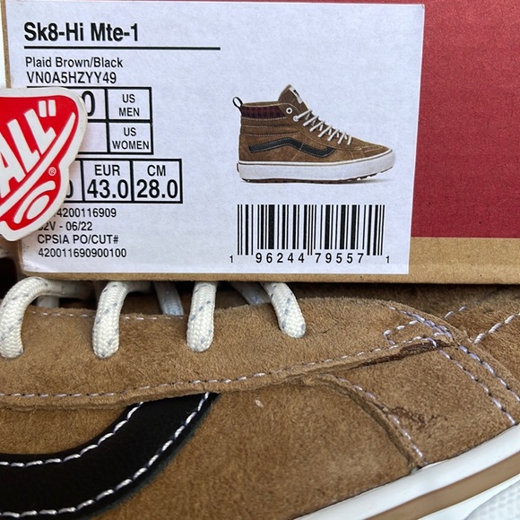Vans Sk8-Hi Mte-1
Plaid Brown/Black
VNOA5HZYY49 WMNS boots - Picture 16 of 16